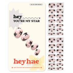 heyhae front packaging showcasing the star design and pink base for instant style