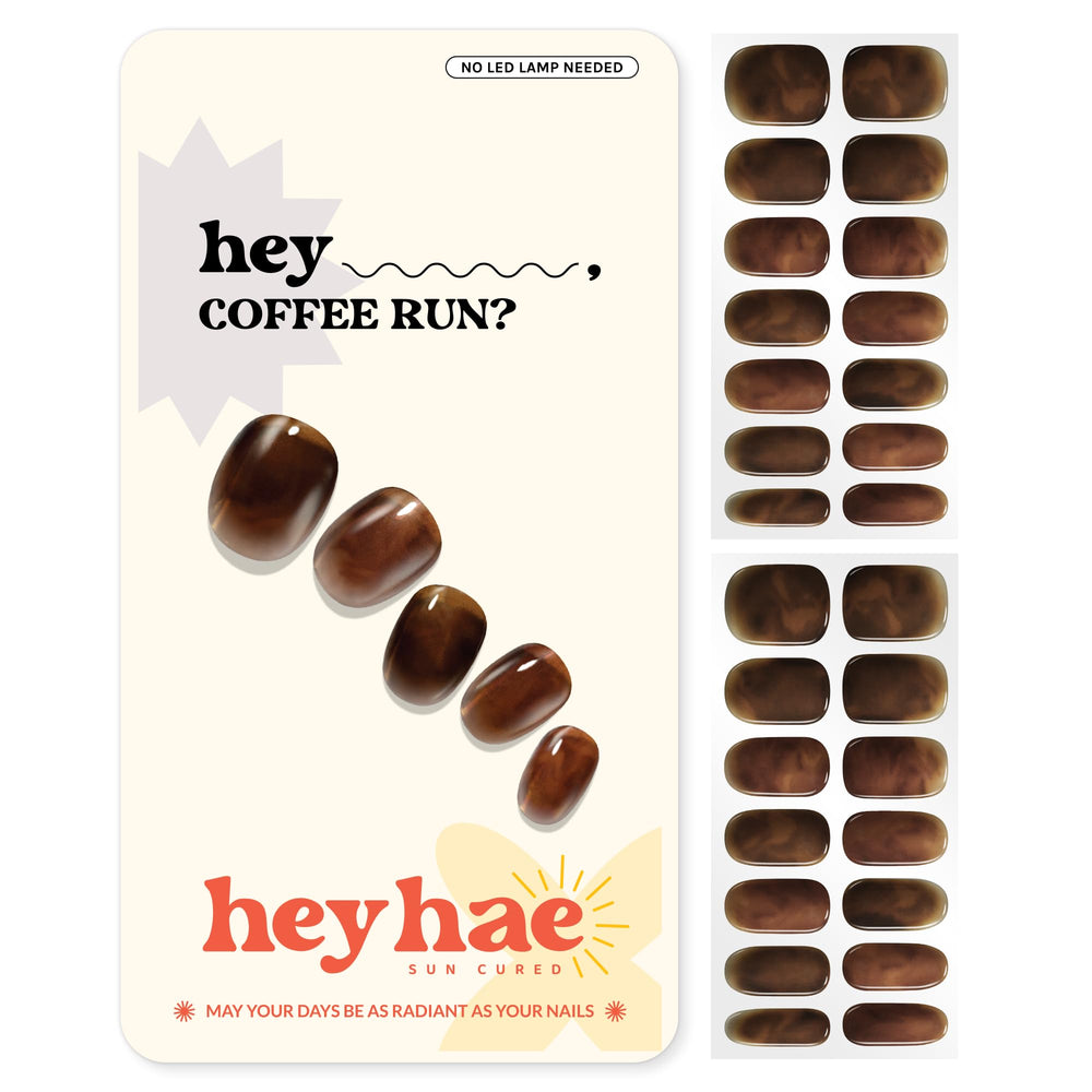 heyhae front packaging showing marble brown strips and included kit for easy use