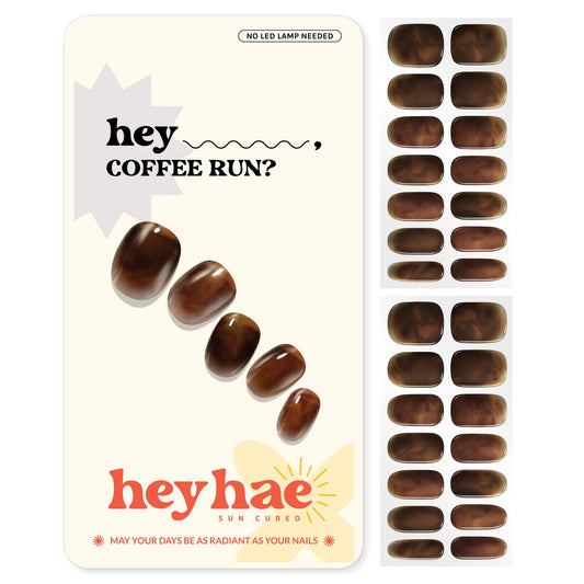 heyhae front packaging showing marble brown strips and included kit for easy use
