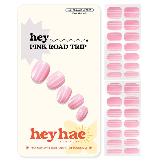 heyhae front packaging Pink Road Trip showing kit contents and vibrant stripes