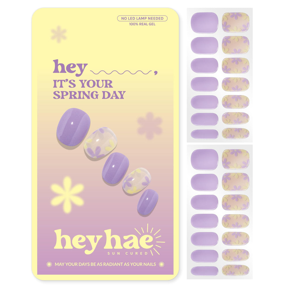 heyhae front packaging showing purple floral artwork and kit contents benefit: clear kit overview