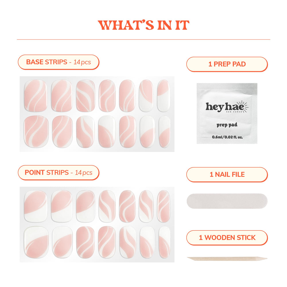 heyhae kit contents laid out with 28 strips and tools, all-in-one convenience