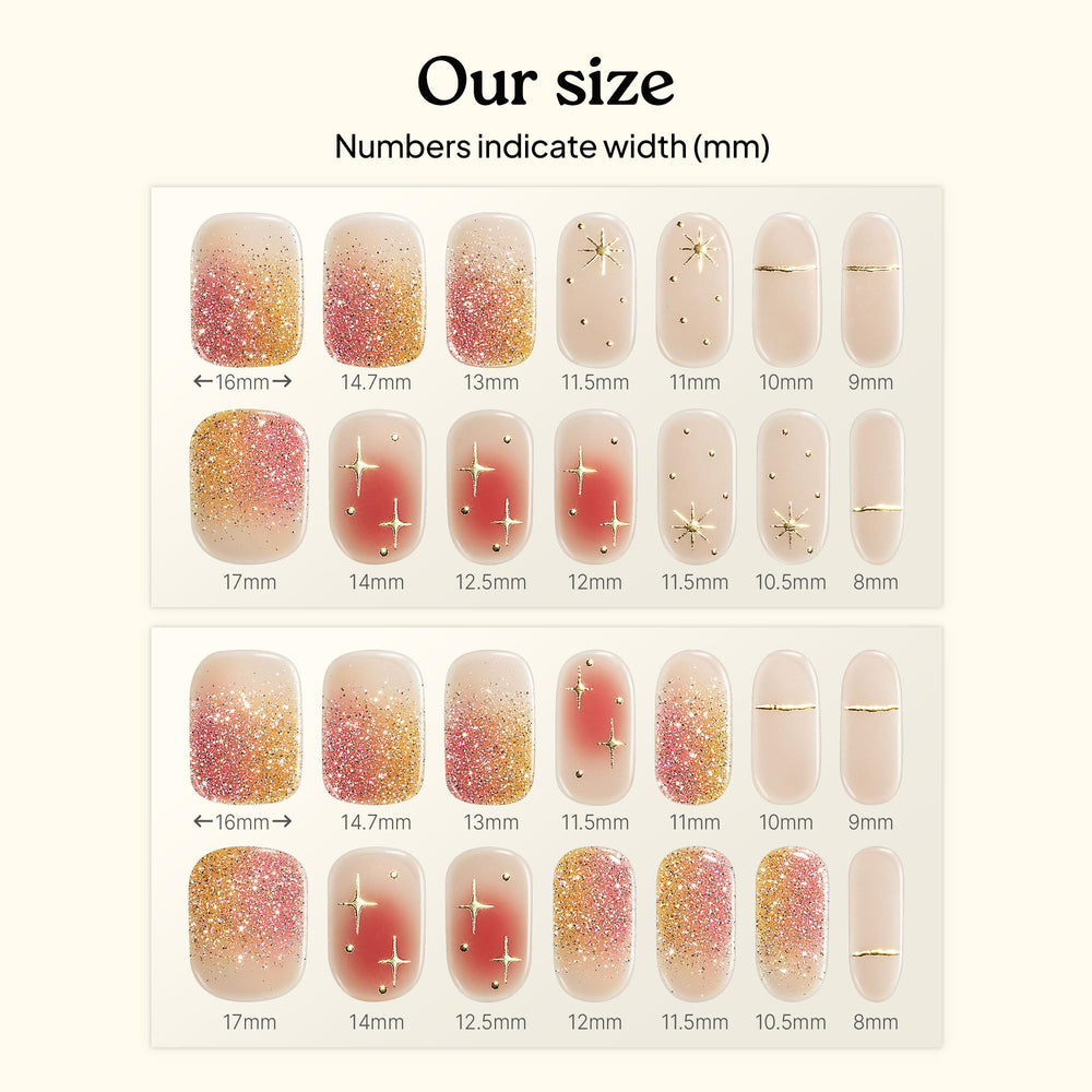 heyhae finished nail on hand showing salon-quality glossy ombre finish