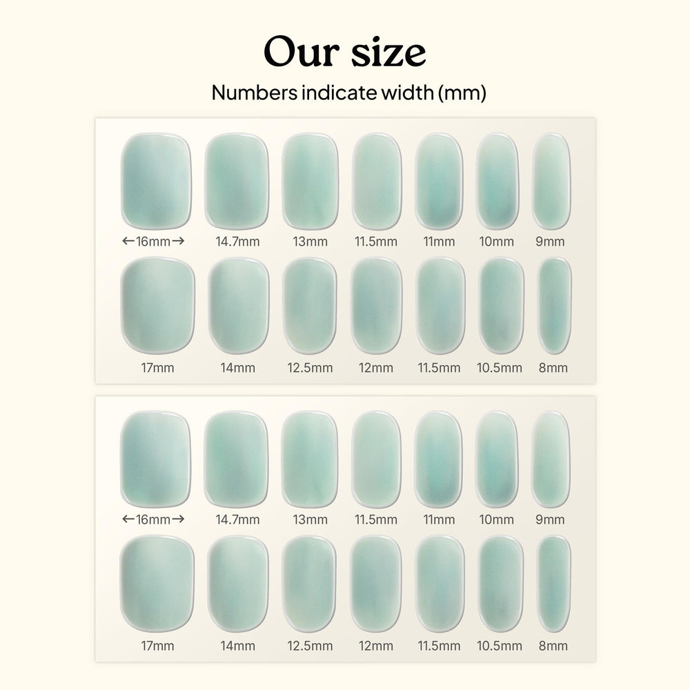 Heyhae scale and size comparison showing variety of strip widths for custom fit benefit