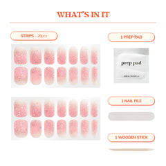 heyhae application photo of strip on nail showing easy peel-and-stick benefit