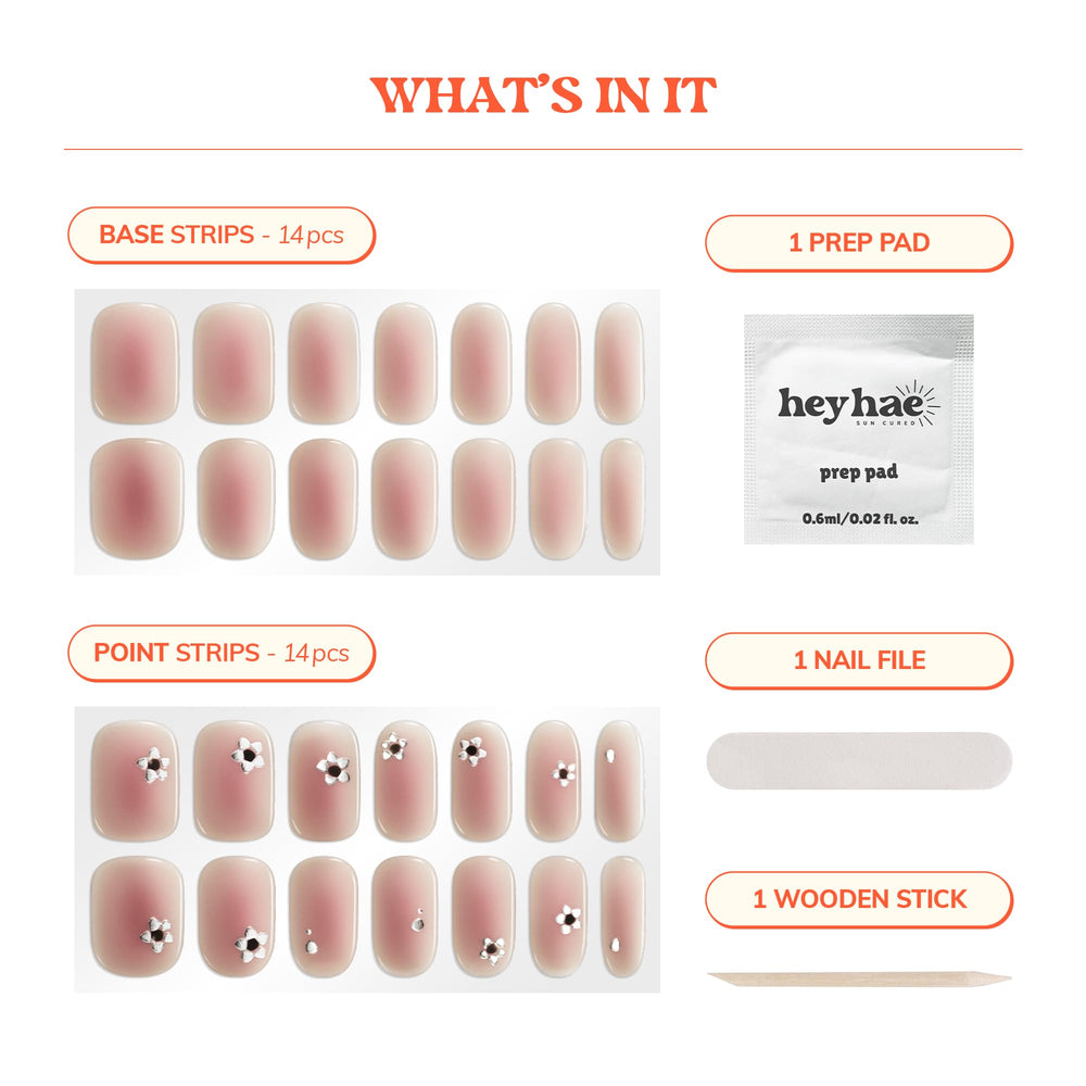 heyhae strips applied on hand during application, demonstrating easy at-home use