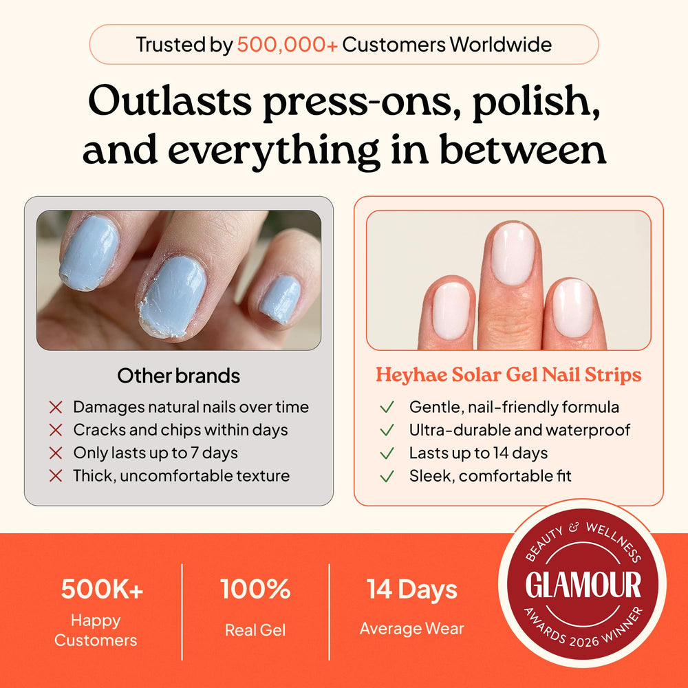 heyhae strips curing in sunlight to finish gel shine quickly and conveniently