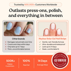 heyhae strips curing in sunlight to finish gel shine quickly and conveniently