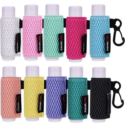 HEYSKAY front pack display showing ten clip-on lip balm sleeves for easy carry