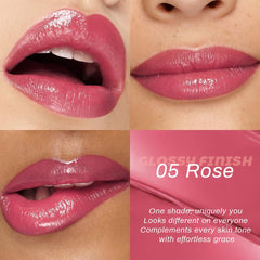 HHLTOH applied on lips for natural rose tint and glossy benefit