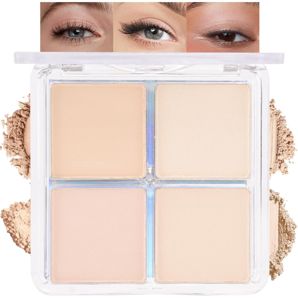 HHLTOH palette front view showing four nude shades and compact case, easy storage benefit