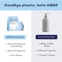 HIBAR Hydrate bar on vanity showing sustainable plastic-free packaging