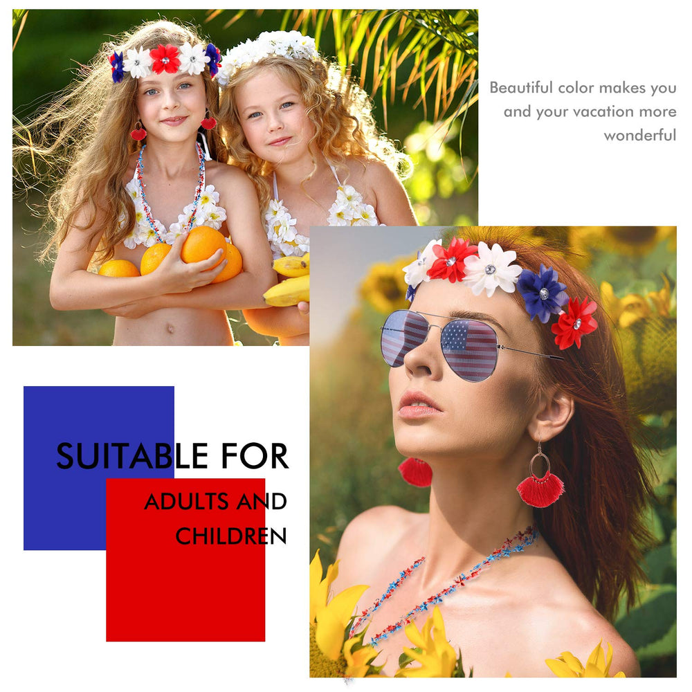Hicarer American flag sunglasses worn by model for sunny outdoor wear