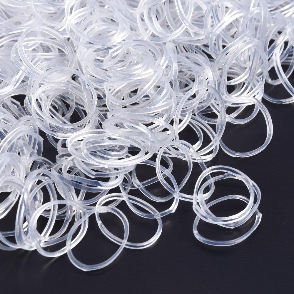 Hicarer plastic round box filled with 2000 clear bands for neat storage