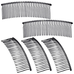 Hicarer front view black metal comb showing compact shape and secure hold