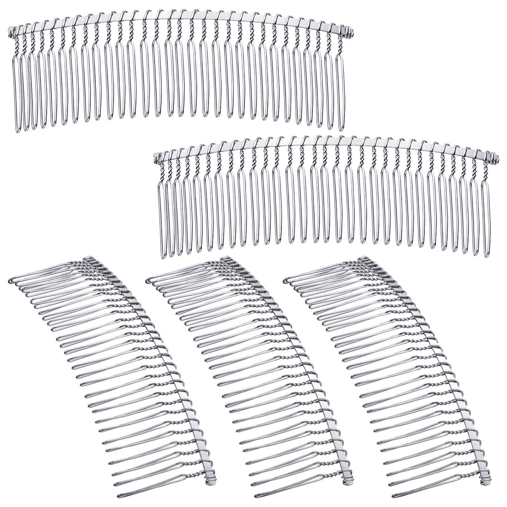 Hicarer front view platinum comb showing full length and teeth, durable hold