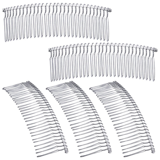 Hicarer front view platinum comb showing full length and teeth, durable hold