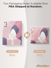 Hicober three-color towels laid flat showing blue grey pink for easy rotation