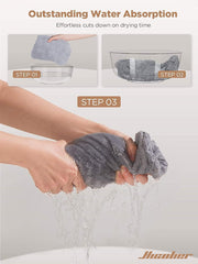 Hicober towels displayed on bathroom shelf creating organized, stylish storage