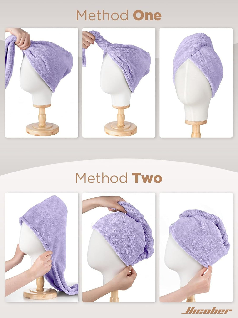Hicober two towels folded compact for travel showing convenience benefit