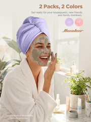 Hicober wrapped turban on straight hair showing secure fit and lightweight benefit