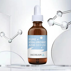 Hicream bottle beside moisturizer showing easy layering benefit