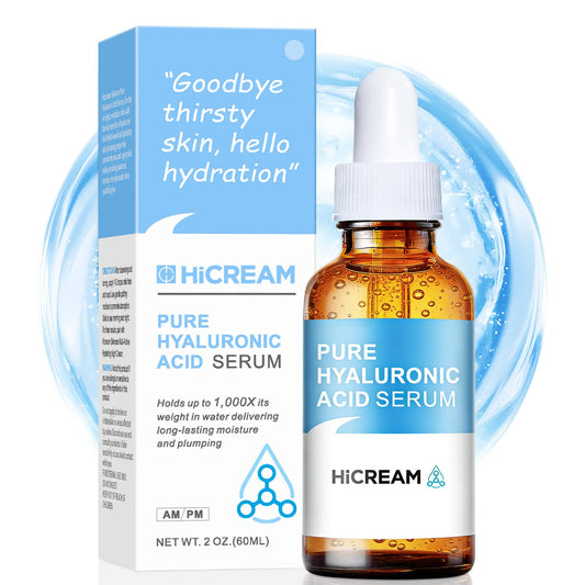 Hicream front bottle showing clean hydrating serum benefit