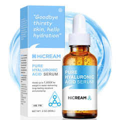 Hicream front bottle showing clean hydrating serum benefit