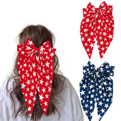 HIFANMM front view showing patriotic bow pair and packaging, stylish celebration accessory