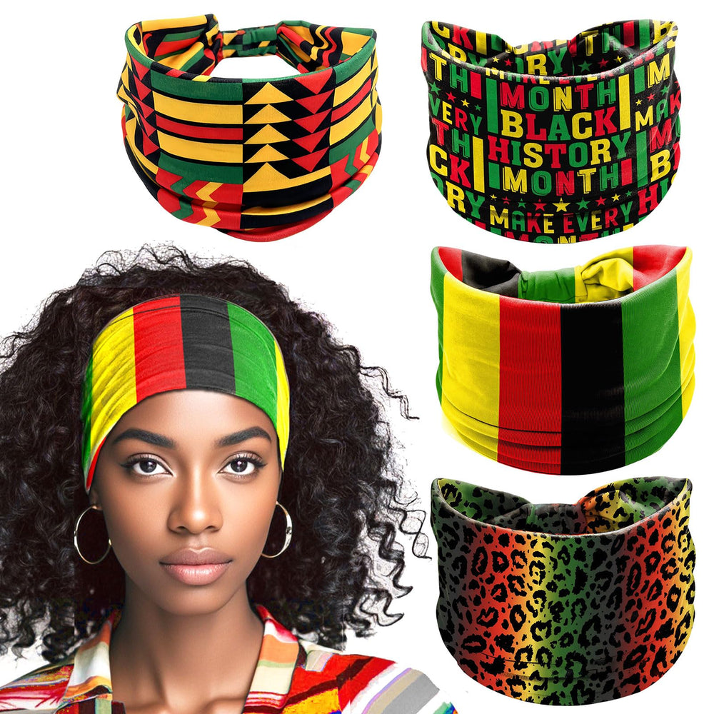 HIFANMM front view headband showing bold heritage colors and clear pattern for styling benefit
