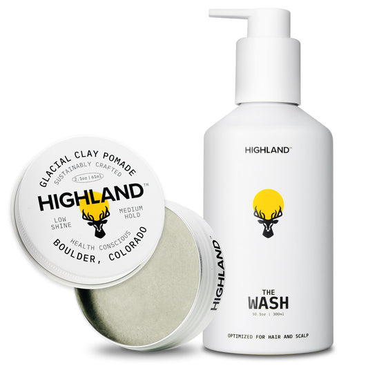 Highland bundle front packaging showing both products and natural benefits