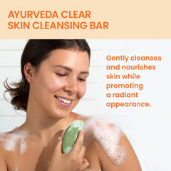 Himalaya Clear Skin lather on hand demonstrating creamy foam and cleansing