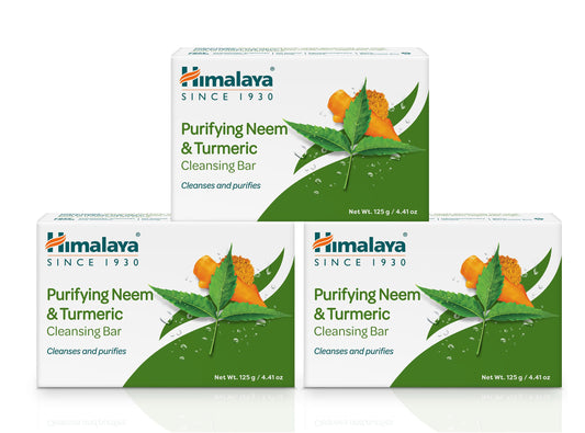 Himalaya front packaging showing purifying neem and turmeric benefits