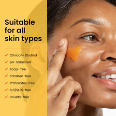 Himalaya rinsing face after wash showing refreshed, balanced skin