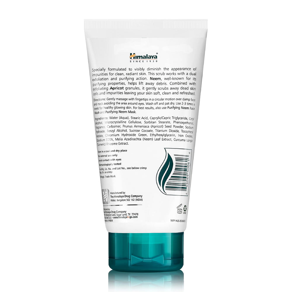 Himalaya scrub on bathroom counter during routine, suggests refreshed skin post-use