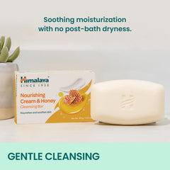 Himalaya soap texture detail displaying smooth bar surface and nourishment