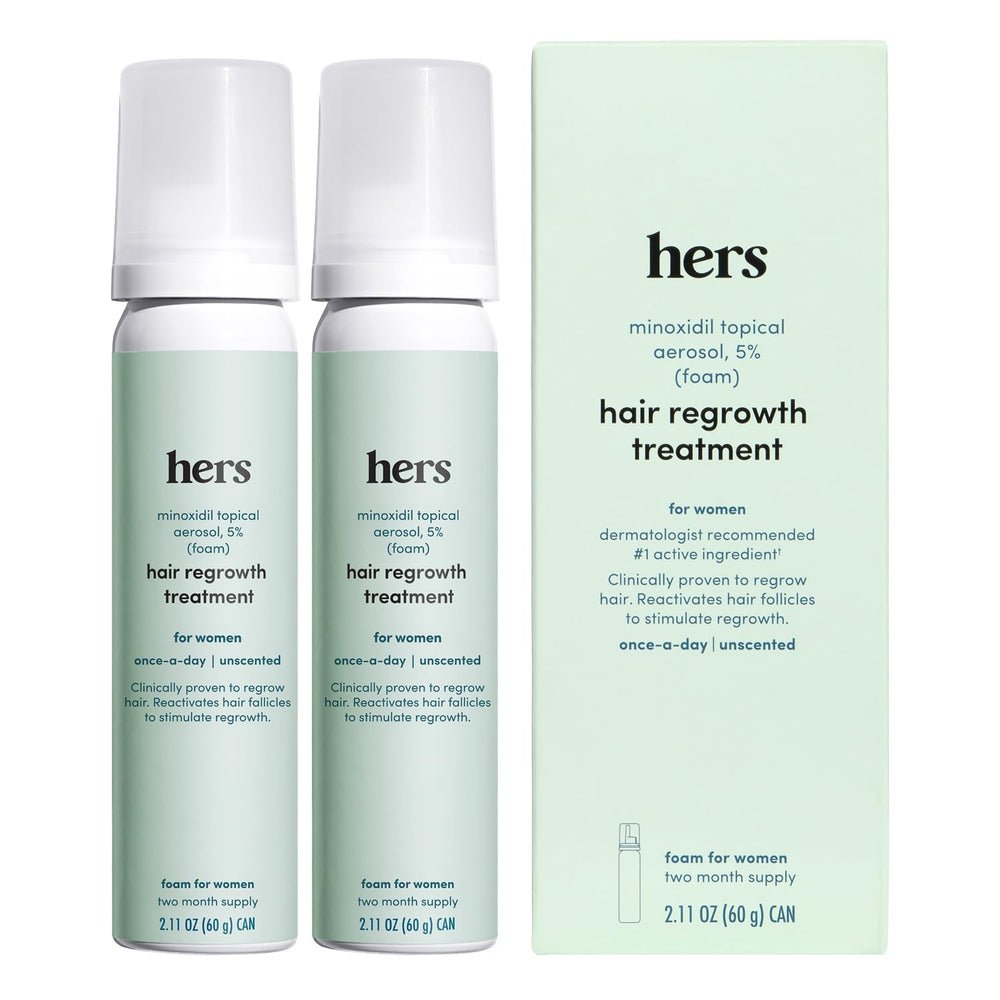 HIMS & HERS front package shot showing product and benefits