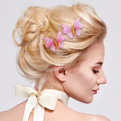 HINZIC clips styled in half-up hair demonstrating decorative, lightweight hold