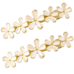 HINZIC gold opal flower clip front view showing sparkle and elegant shape for styling