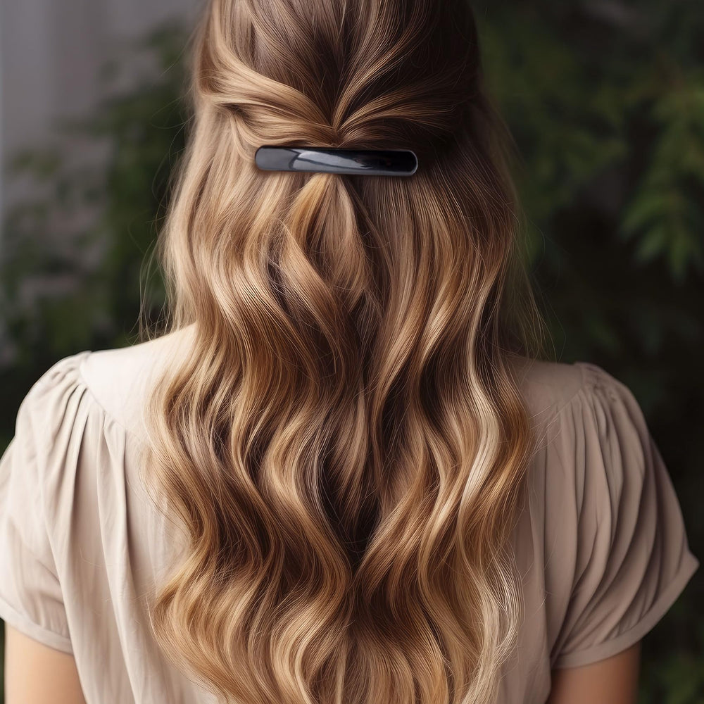 HINZIC hair clip in use securing a half-up style for polished everyday looks