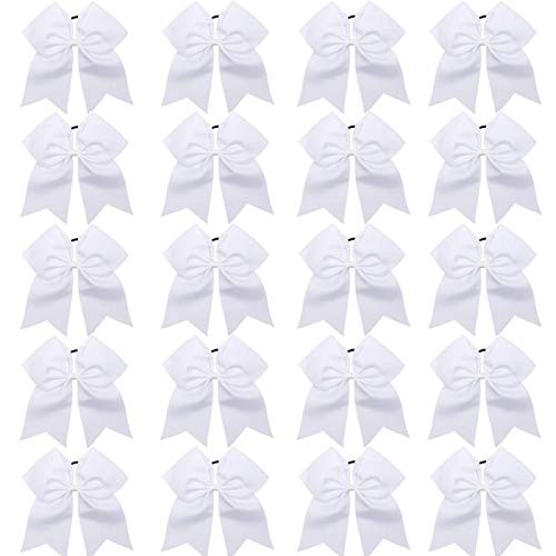 Hipcheer front view showing 20 white bows and uniform presentation benefit