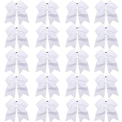 Hipcheer front view showing 20 white bows and uniform presentation benefit