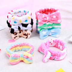 Hishexin headbands arranged at a spa party as stylish practical favors