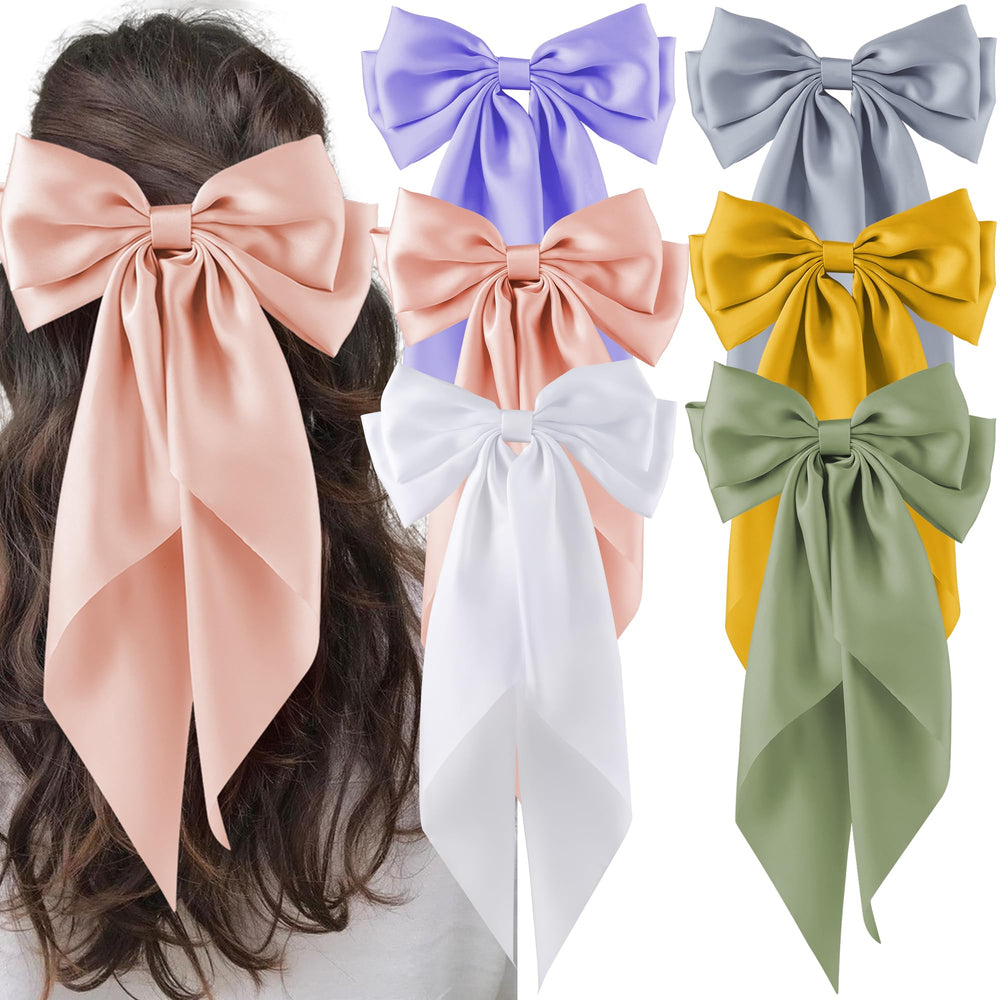 hisial front view showing six colored satin bows and elegant variety
