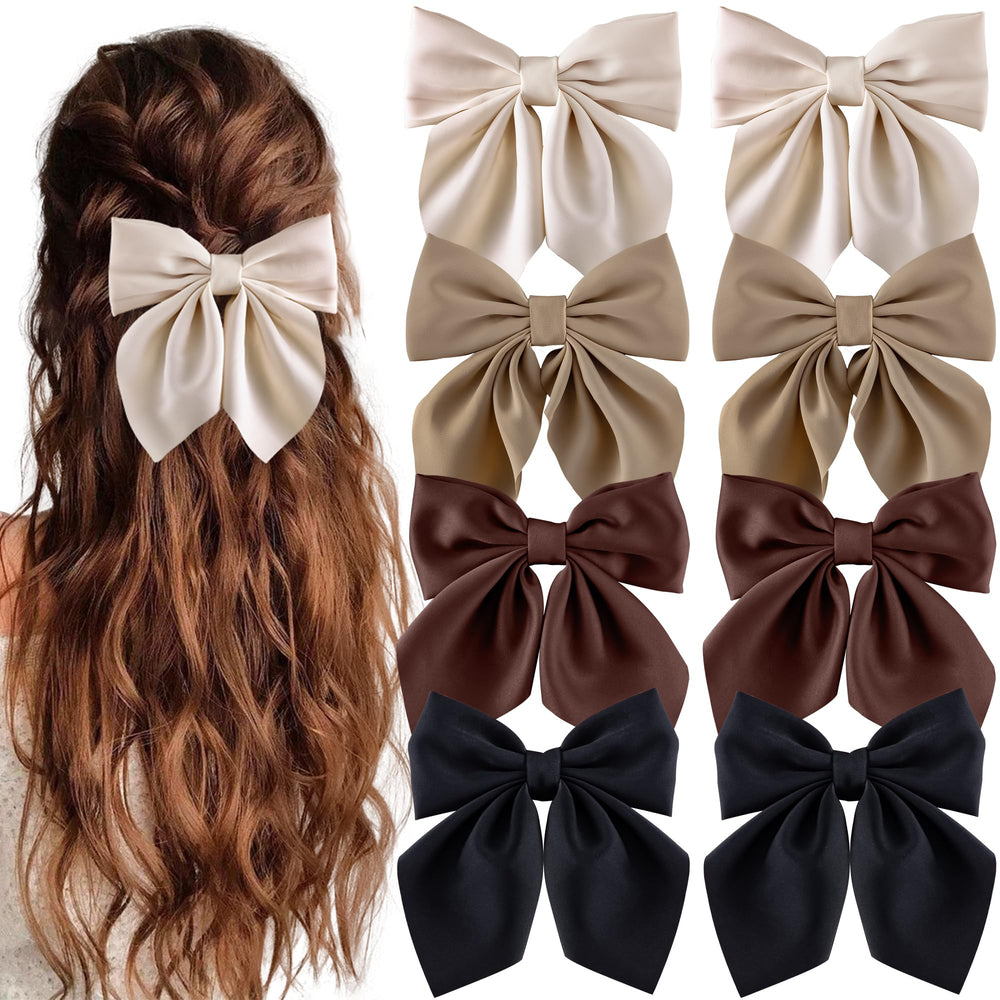 hisial front view small satin hair bows showing polished finish and neat shape