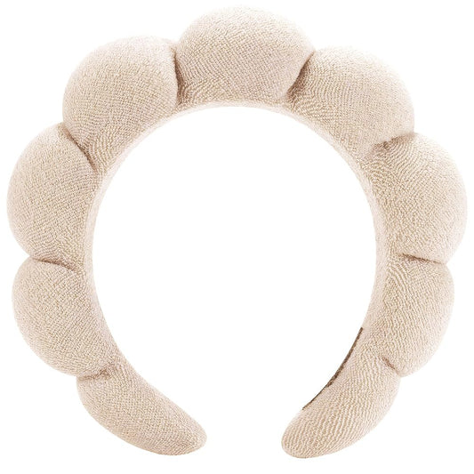 HitModa front view spa headband showing plush shape and neat finishing providing comfort