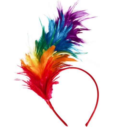 HIWIND feather headband front view adds vintage flair to outfits