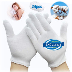 HJDHS front packaging showing 24 white cotton gloves and pack benefit