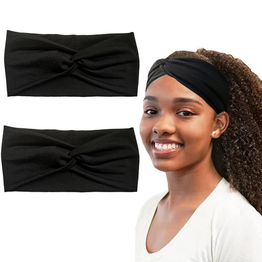 Hjiaruiky front view showing both black and leopard headbands for versatile styling