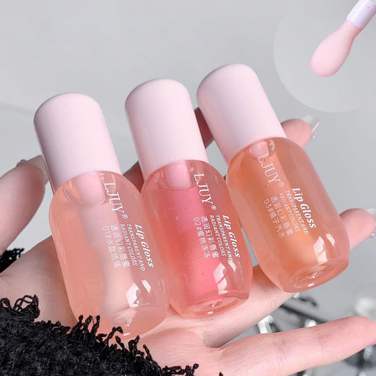 HJXUQIME front packaging showing three gloss sticks and gift-ready presentation